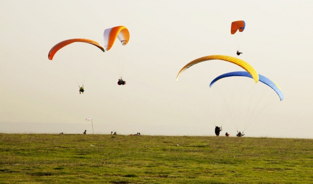 Paragliding flying 
