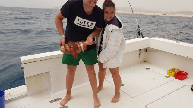  pescando vicino a Isla Lobos a Fuerteventura 