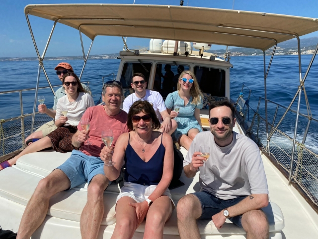 Group photo on the boat 