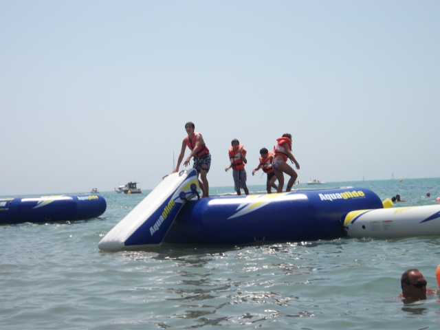  jump in the water.