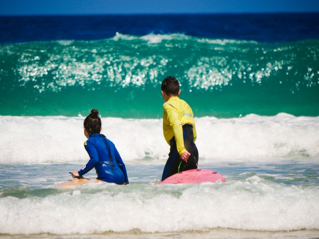  Children learning to surf 