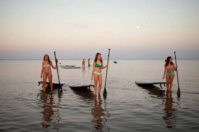 Material de paddle surf en Isla Canela