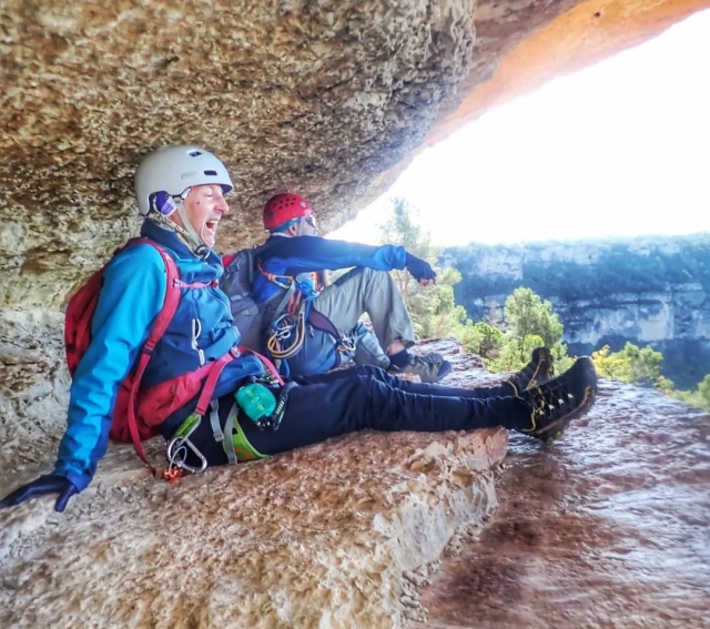  Rast während des Aufstiegs am Klettersteig 