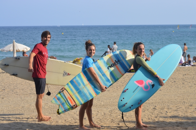 Taking the surfboards 