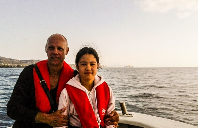 Navegando en barco pesquero