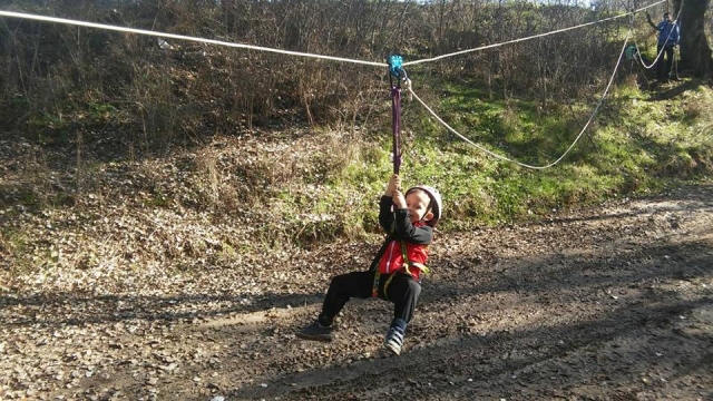  on the mini zip line 