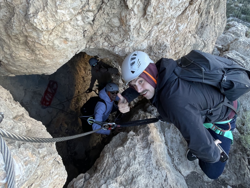 En plena vía ferrata