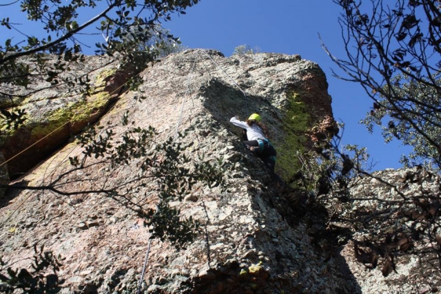Ascending the rock 