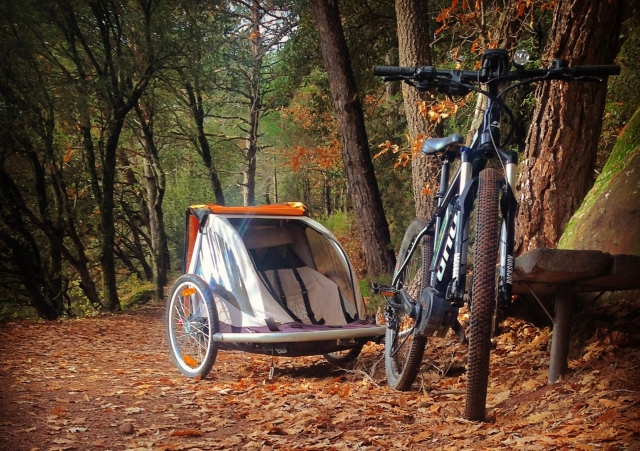  MTB mit Kinderwagen 