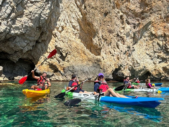 Location de kayak à Jávea + plongée avec tuba, 3 heures