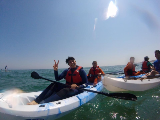 Sonriendo desde el kayak