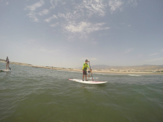  Paddling on the paddle board 