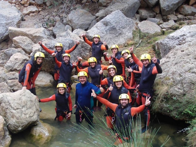 Grupo de barranquistas en Jaen