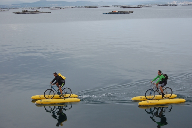  Ride a bike in the water 
