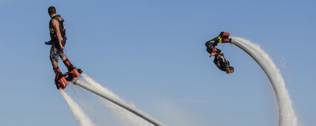  instructors at flyboard exhibition 
