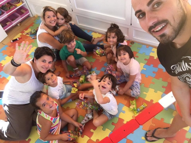 Nossos pequenos no acampamento 