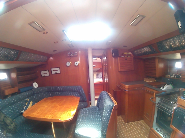  Interior of the sailboat in the Guadiana 