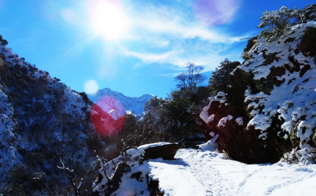  远足路线上有第一场雪 