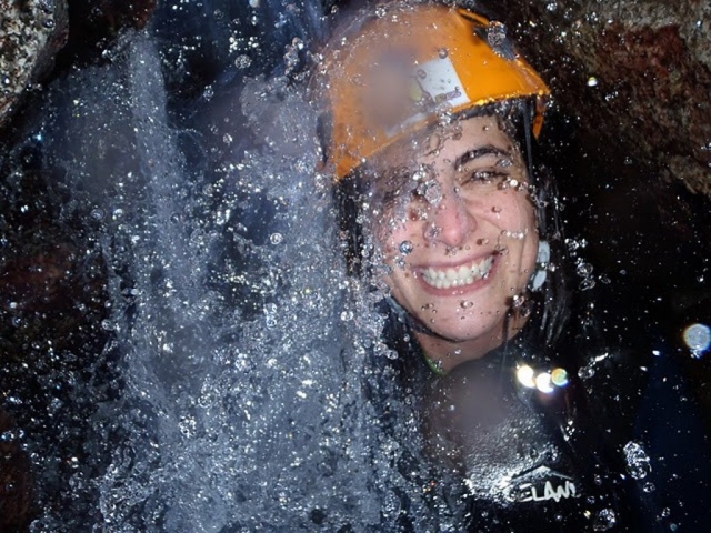  Smiling under the waterfall 