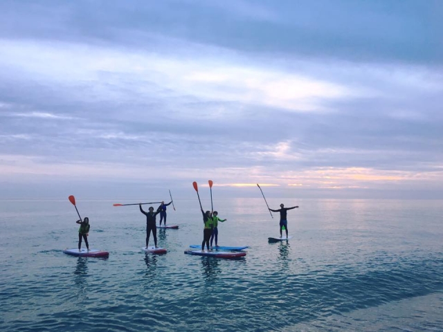  Practicing SUP in the beach