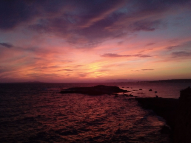 atardecer en el playa torre de la sal