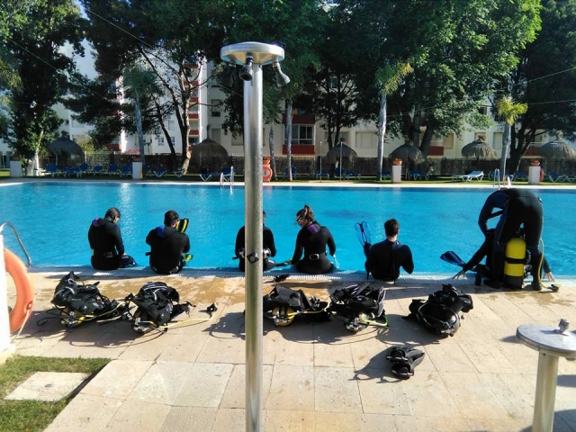  equipamento de mergulho preparado