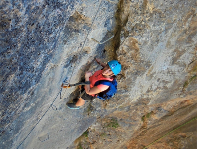En plena vía ferrata