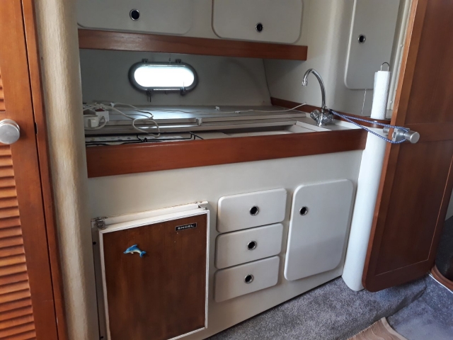 kitchen inside the yacht 