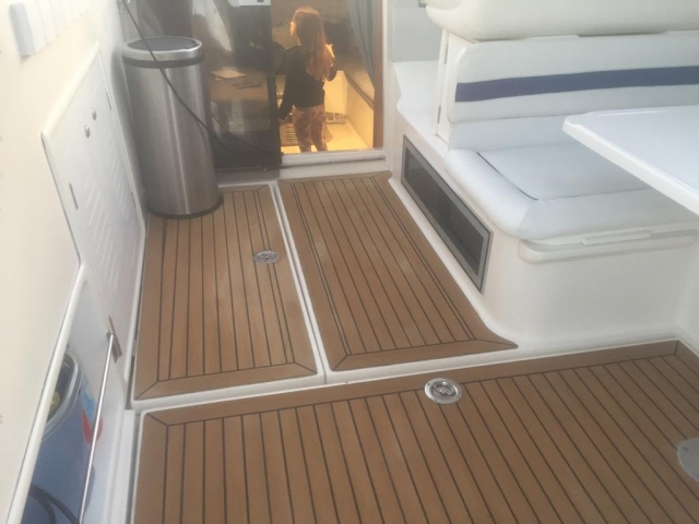 The part of the deck of the boat 