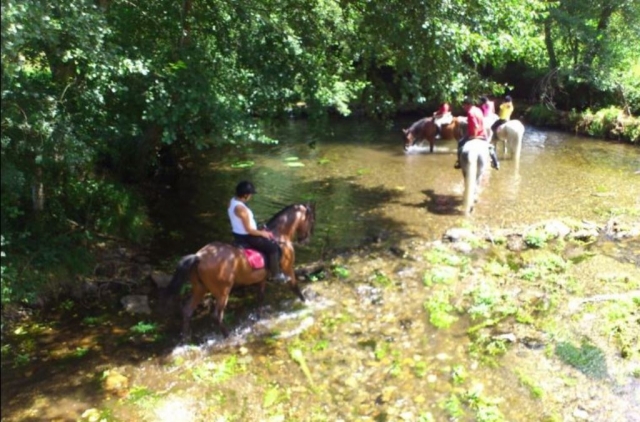  On horseback in the Tamega river 