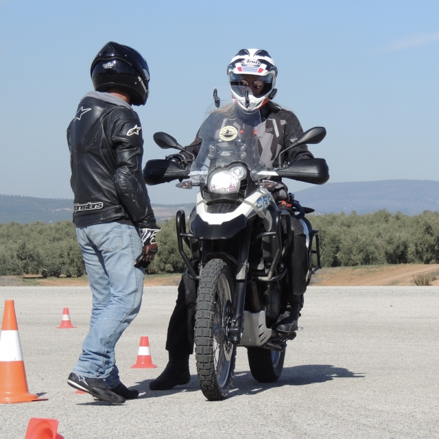  Our team preparing the motorcycle driving course 