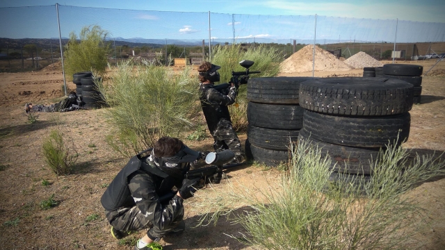  Paintball game with children