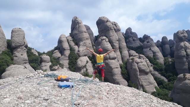 En la cima tras haberla escalado