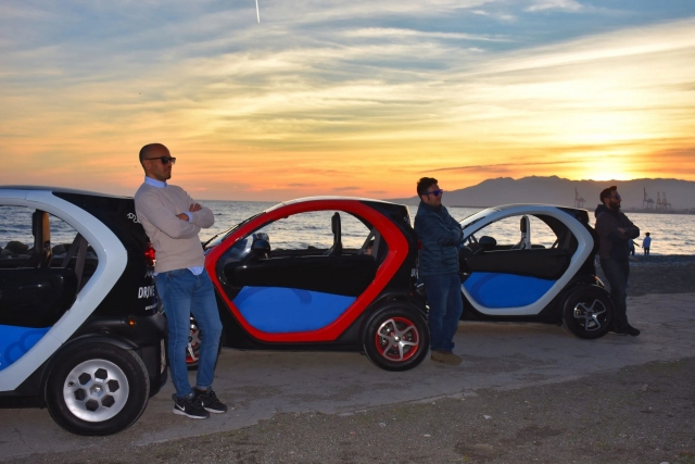 Ruta nocturna carro eléctrico Málaga centro 1h30m