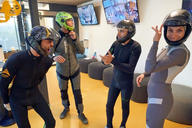  Friends before starting their flight in the wind tunnel