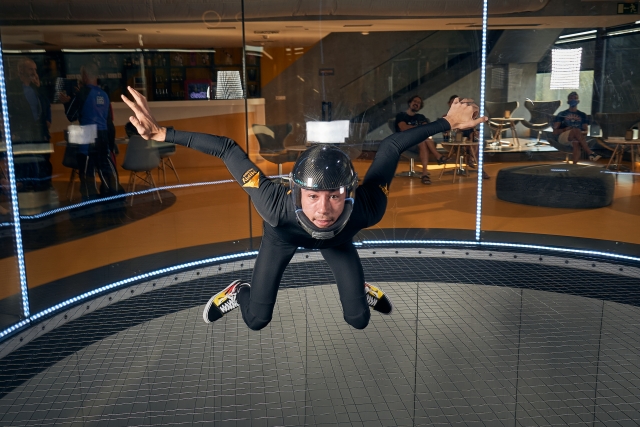  Flight instructor in the wind tunnel 