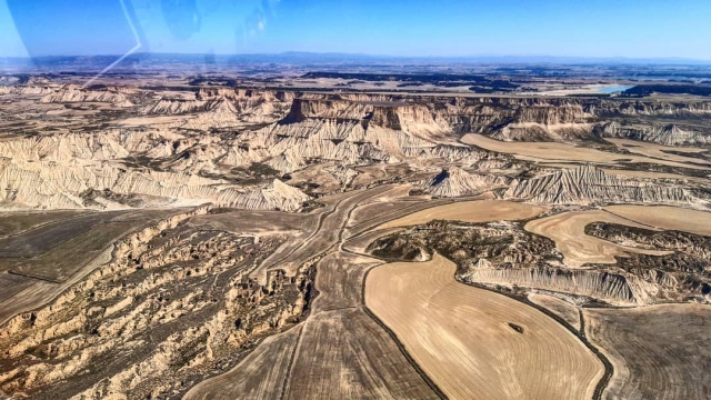  Landschaft von Bardenas Reales aus der Luft