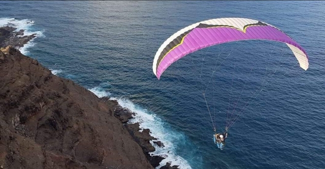  Paragliding over the island