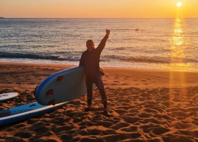 SUP al atardecer