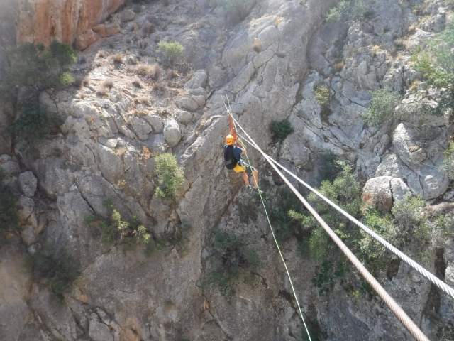  Tyrolienne descendant le ravin El Ciervo 