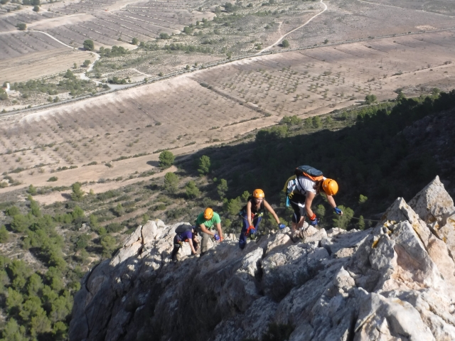 Climbing the north face of the mountain range 