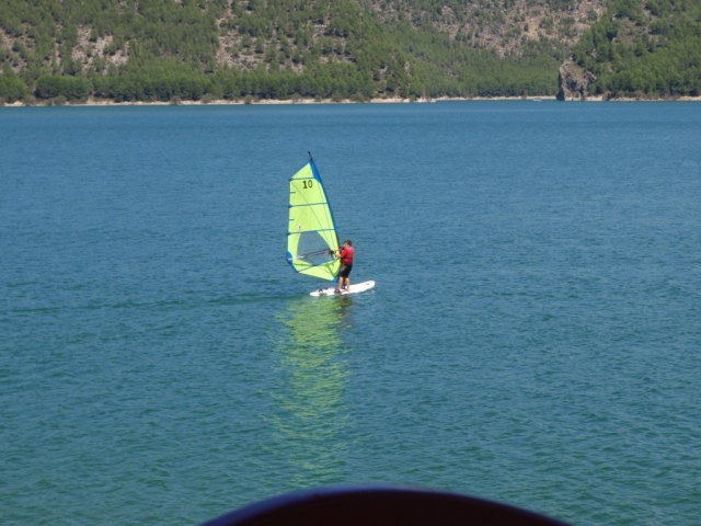 Practicando windsurf