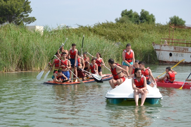  Sitting in the pedal boat 