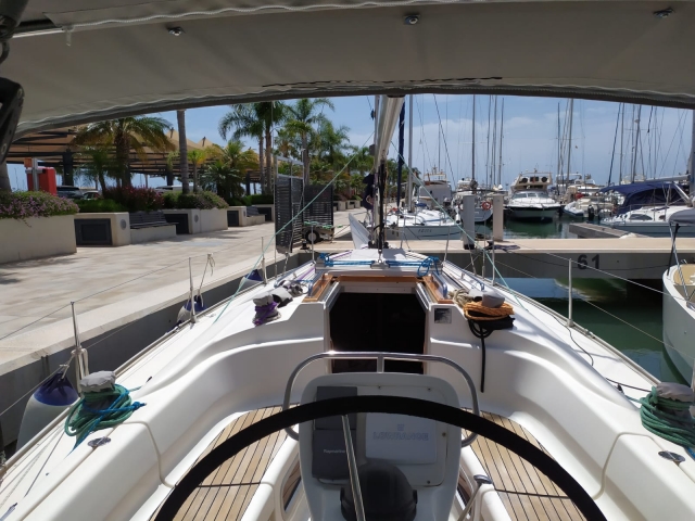  our sailboat in the port 