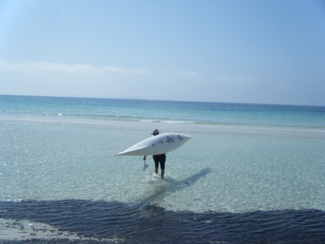 Playa de Corriol en piragua