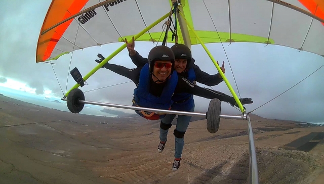 Con el instructor en el ala delta