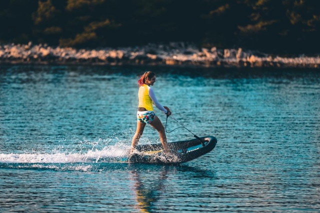 Girl on jet surf board Alicante 