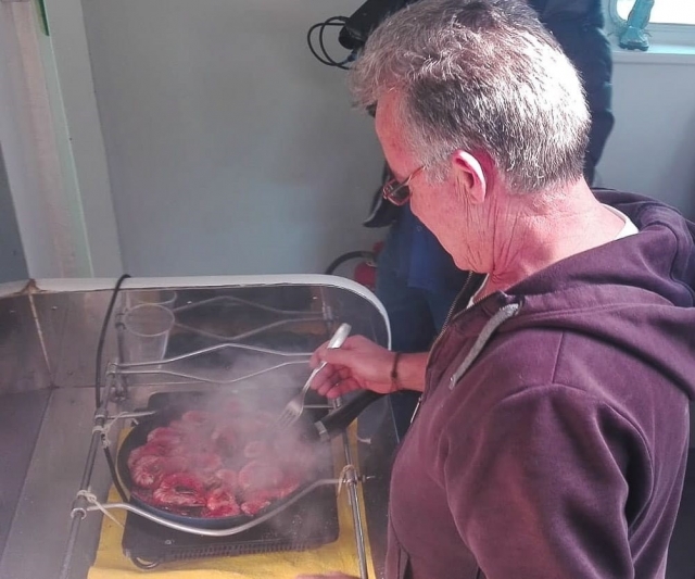Cocinando las gambas