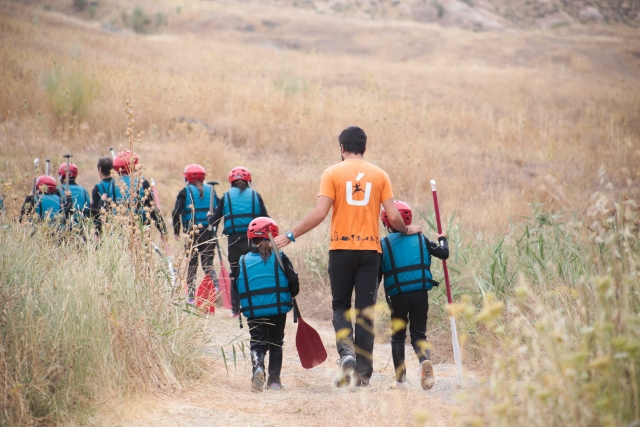  On the way to the river to begin the descent 