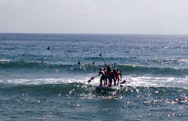 Teambuilding sur Big SUP 